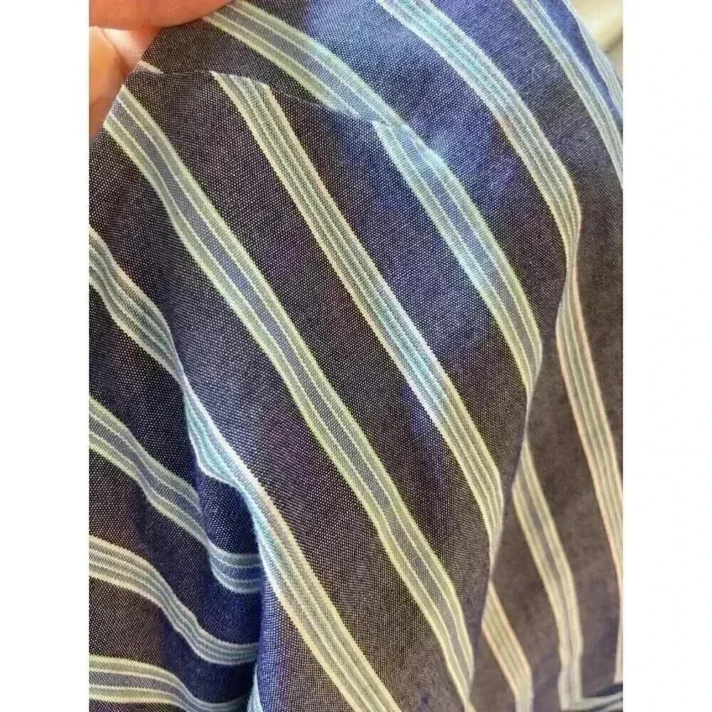 Holding Horses‎ Anthropologie Blue Stripe Handkerchief Dress Size XS/S Tie Back - Picture 4 of 8